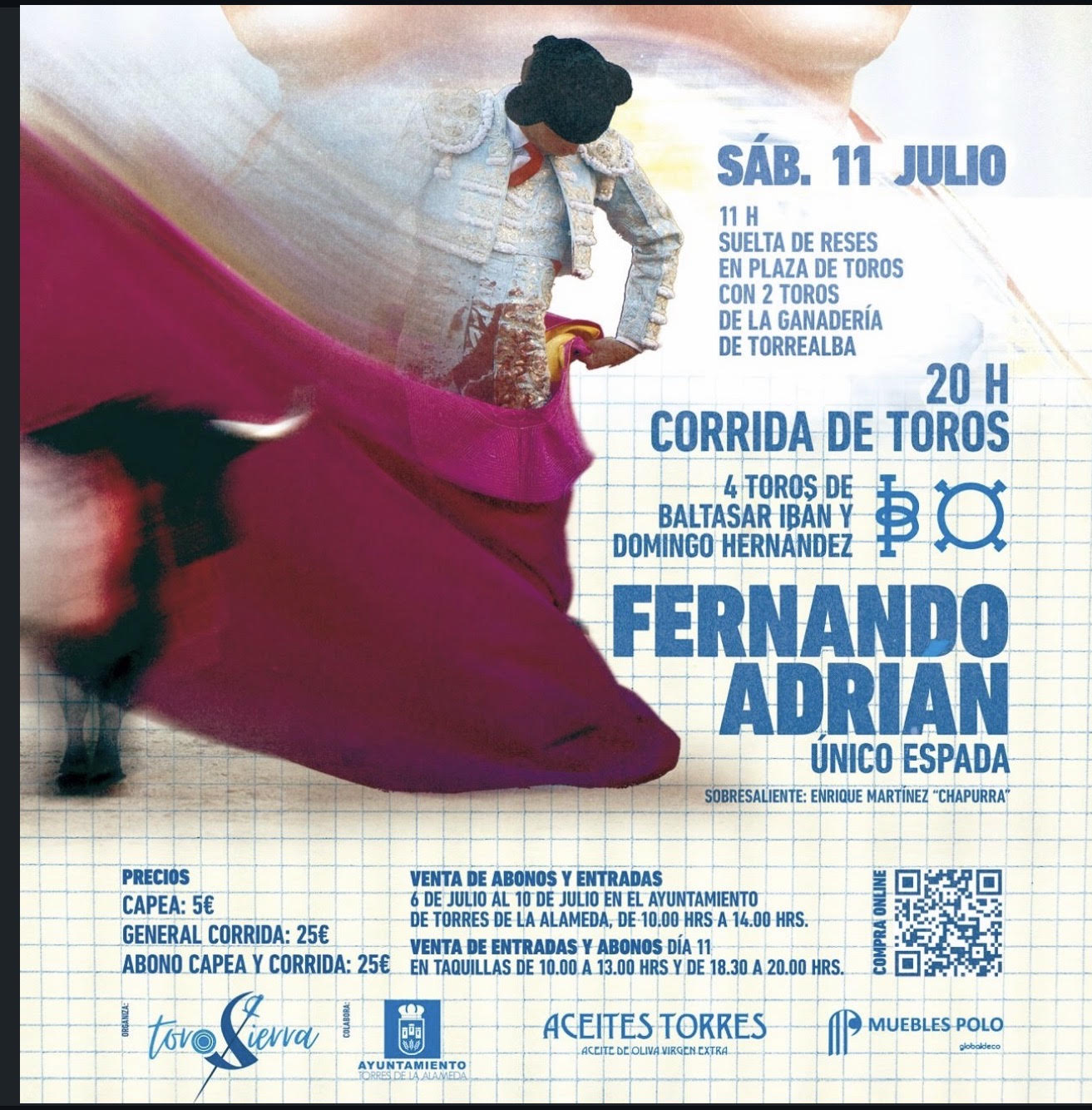 TOROS TORRES DE ALAMEDA 11 JULIO 2026