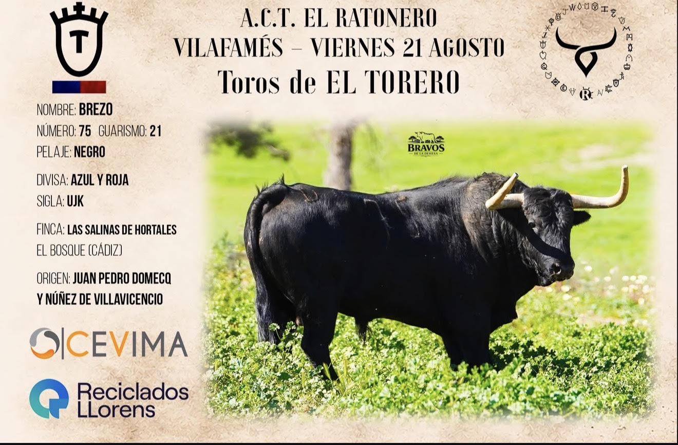 TOROS VILAFAMÉS 21 AGOSTO 2026