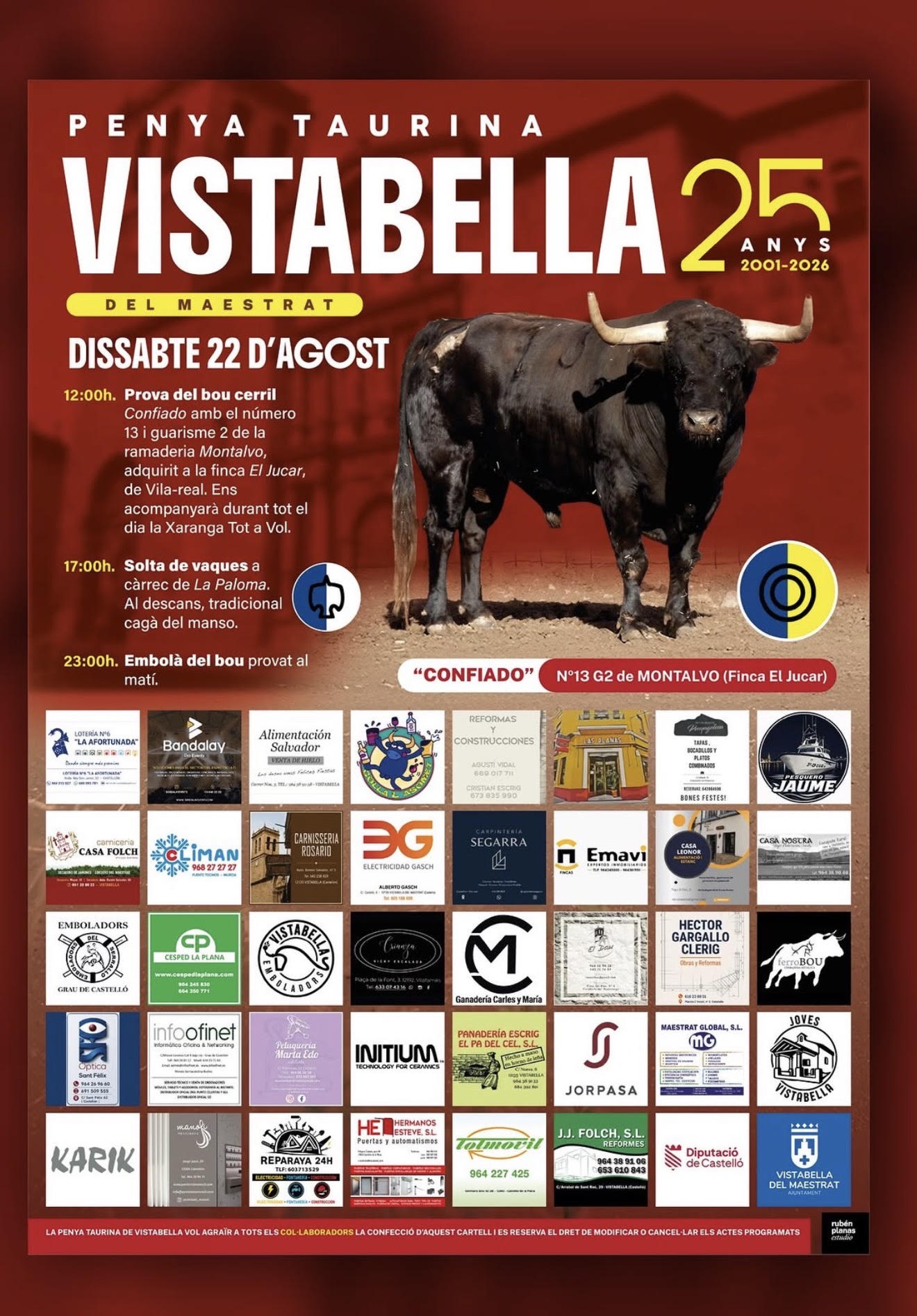 TOROS VISTABELLA 22 DE AGOSTO 2026