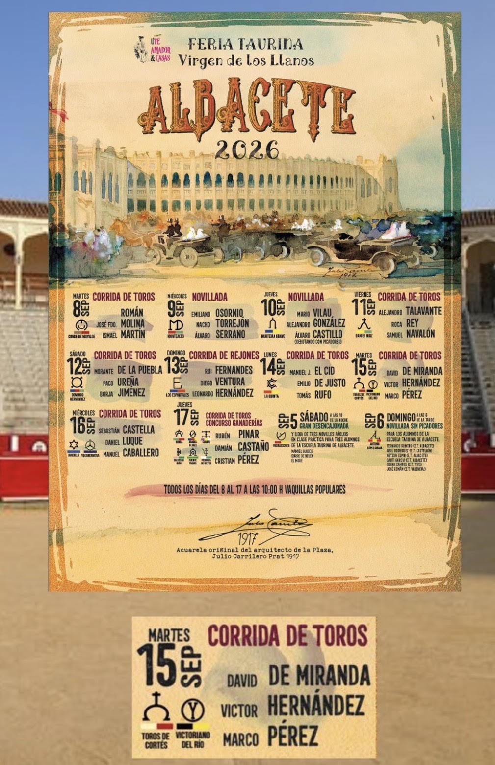 TOROS ALBACETE DEL 5 AL 17 DE SEPTIEMBRE 2026