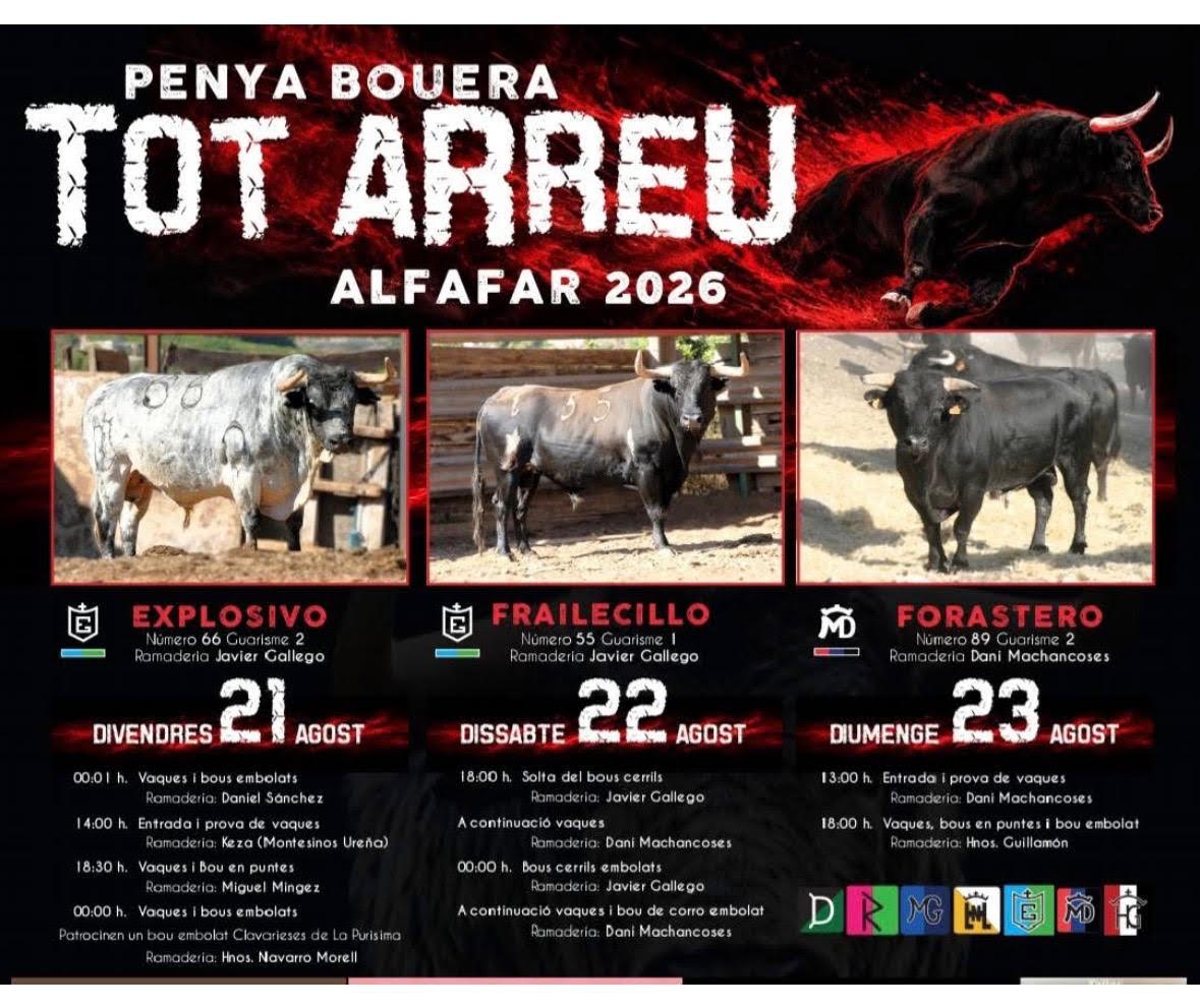 TOROS ALFAFAR 21 22 Y 23 DE AGOSTO 2026