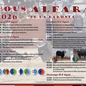 TOROS ALFARA DE LA FARONIA DEL 25 AL 30 DE AGOSTO 2026