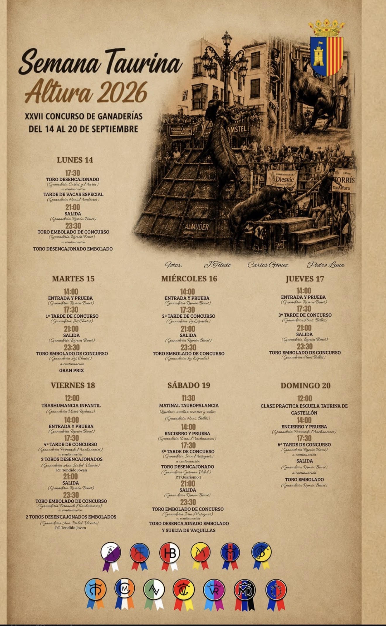 TOROS ALTURA DE 14 AL 20 DE SEPTIEMBRE 2026