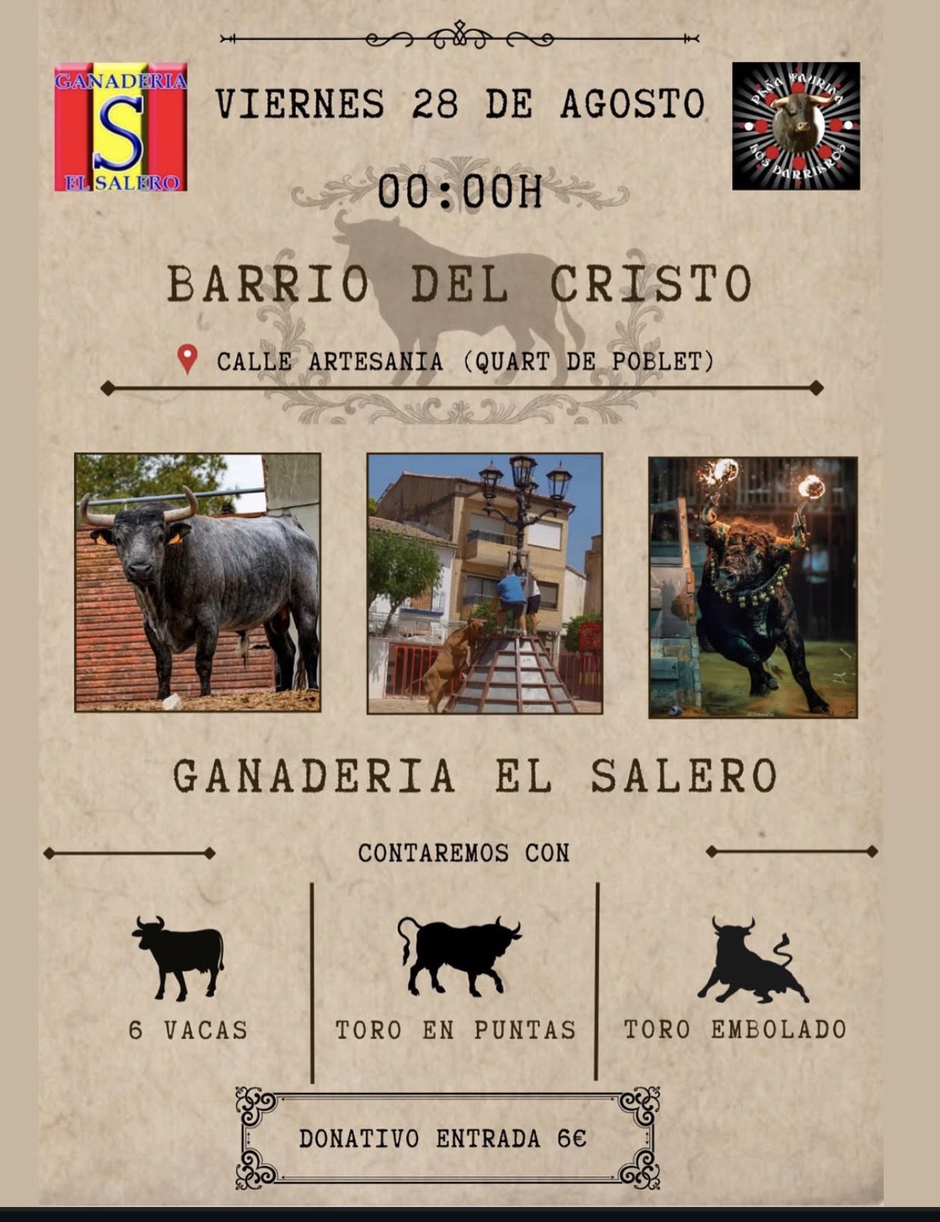 TOROS BARRIO EL CRISTO 28 DE AGOSTO 2026