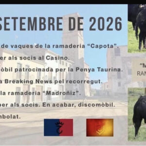 TOROS BENIFAIRO DE LES VALLS 3 SEPTIEMBRE 2026