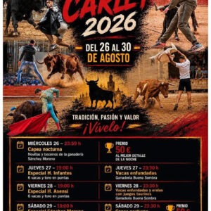 TOROS CARLET DEL 26 AL 30 DE AGOSTO 2026