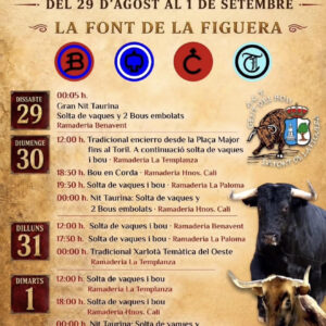 TOROS DEL 29 AL 1 DE SEPTIEMBRE 2026.