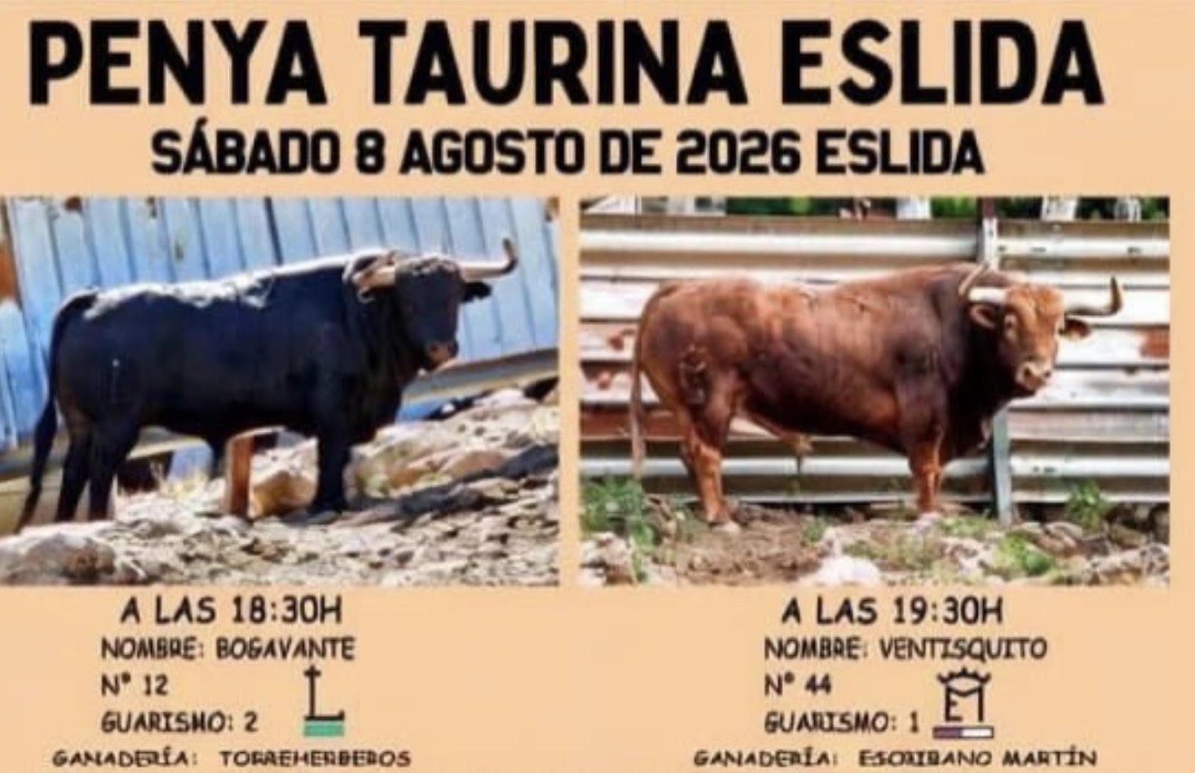 TOROS ESLIDA 8 AGOSTO 2026