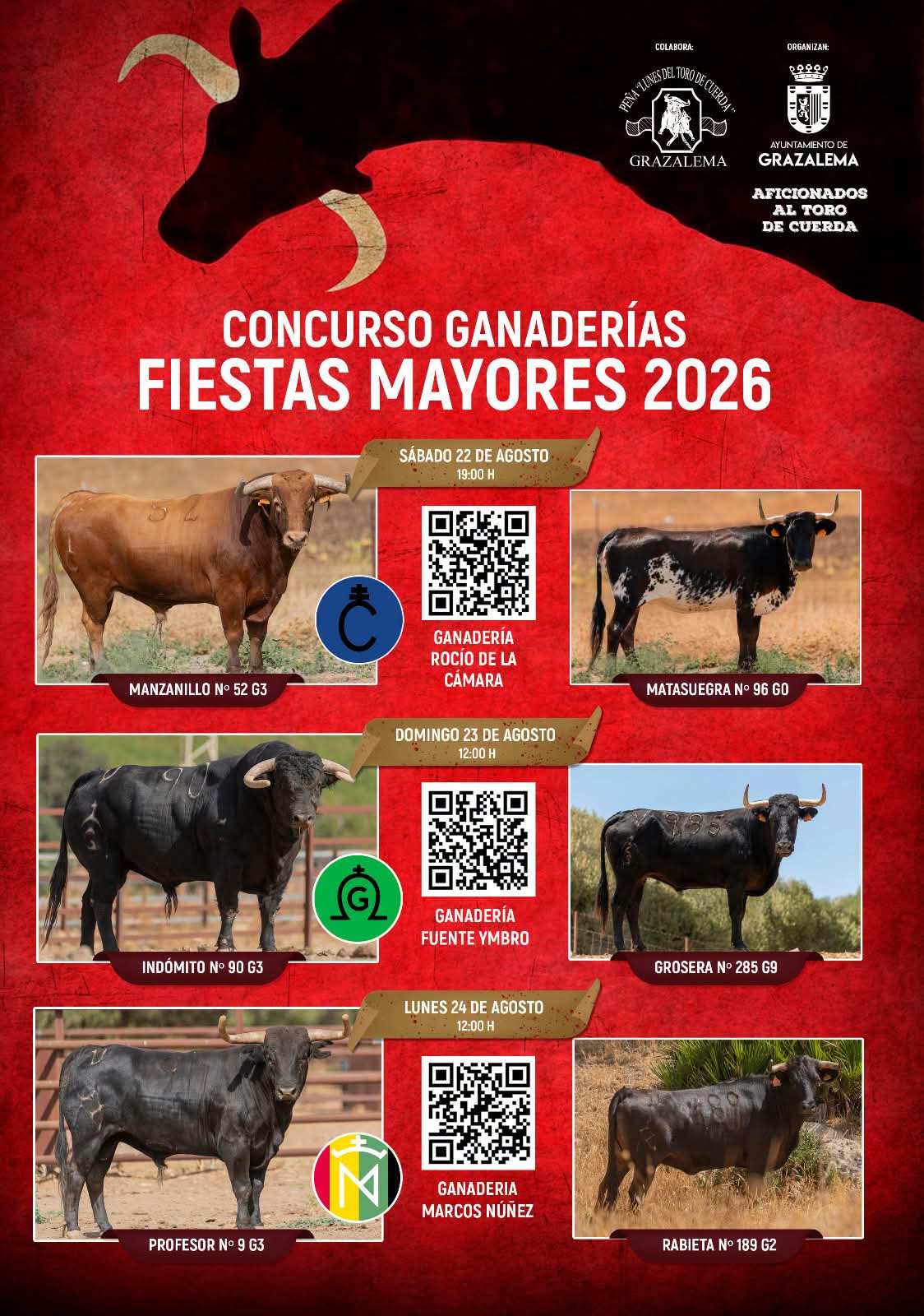 TOROS GRAZALEMA DEL 22 AL 24 DE AGOSTO 2026