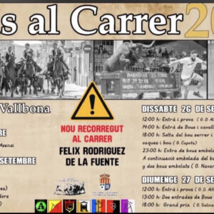 TOROS LA POBLA DE VALLBONA DEL 24 AL 27 DE SEPTIEMBRE 2026