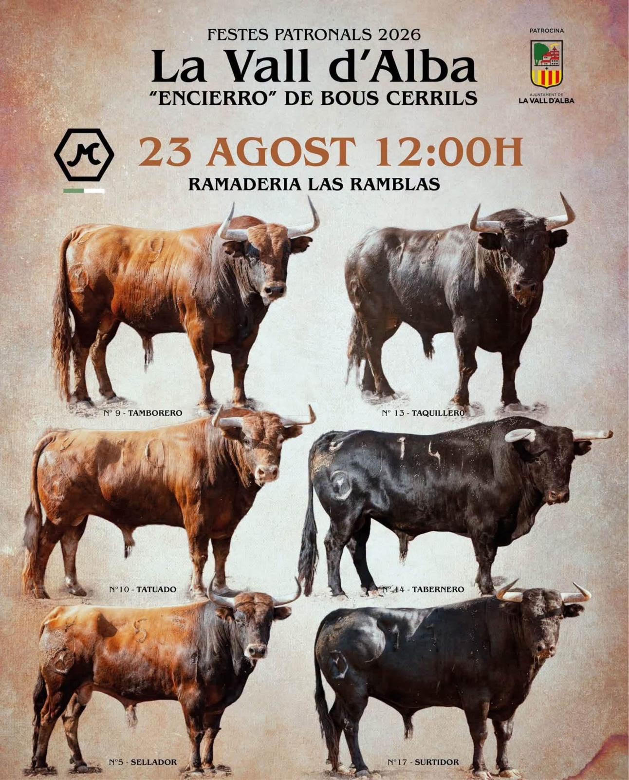 TOROS LA VALL D'ALBA 23 AGOSTO 2026