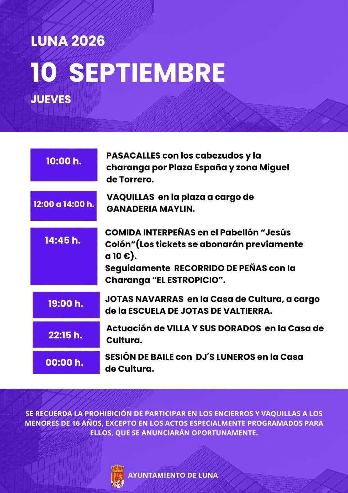 TOROS LUNA 10 SEPTIEMBRE 2026