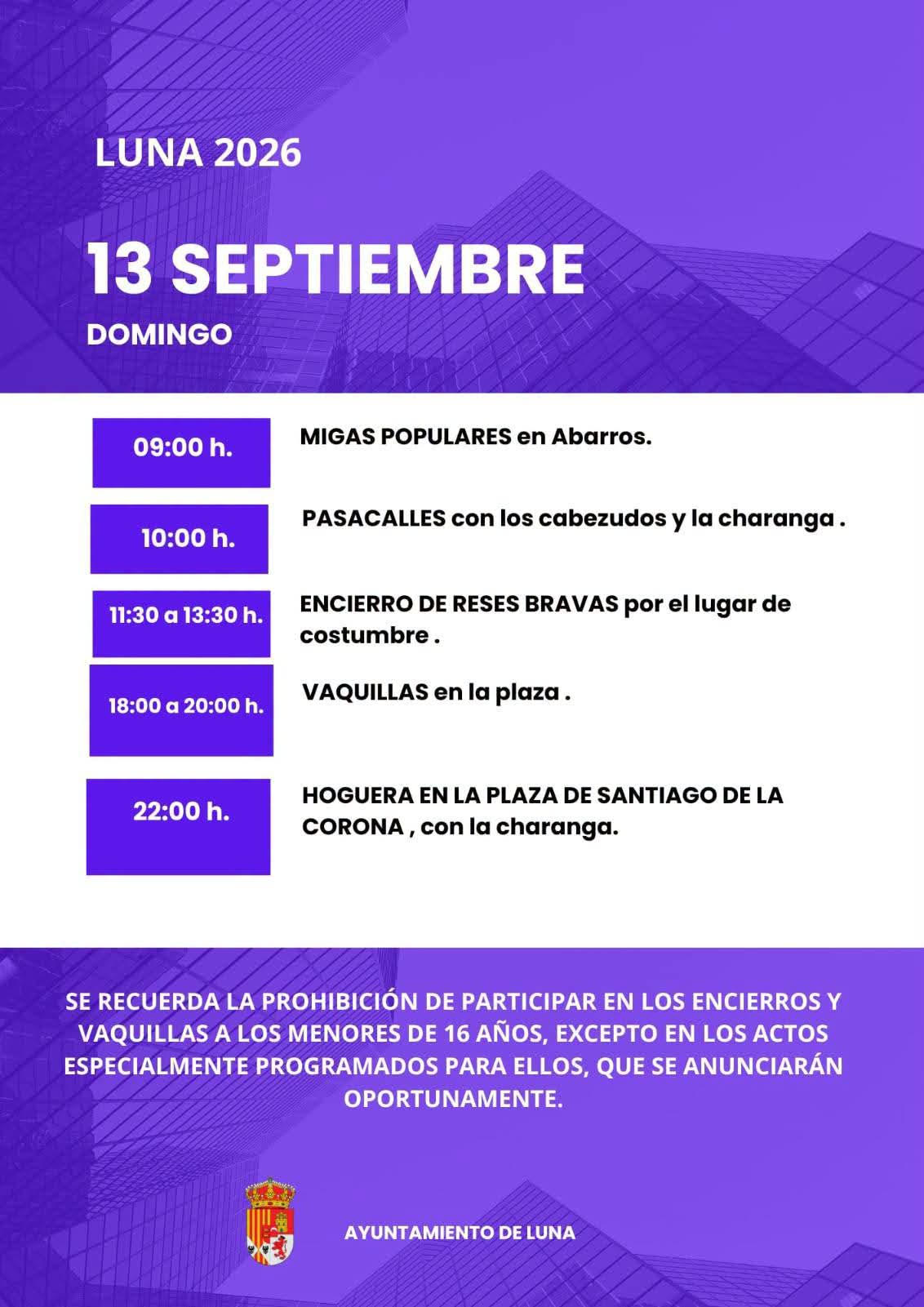 TOROS LUNA 13 SEPTIEMBRE 2026