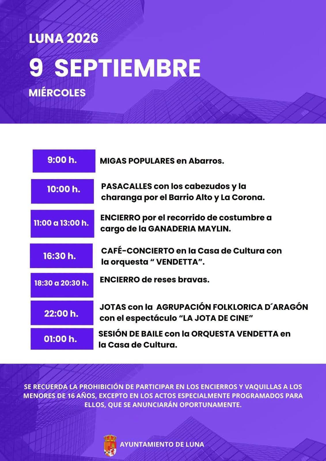 TOROS LUNA 9 SEPTIEMBRE 2026