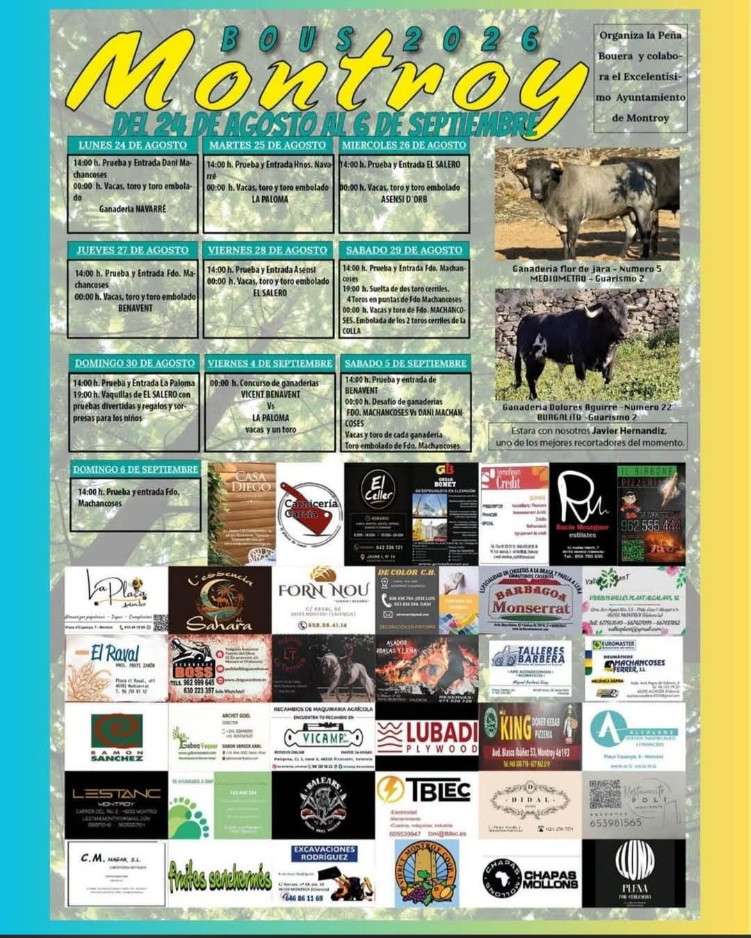 TOROS MONTROY DEL 4 AL 6 DE SEPTIEMBRE 2026.