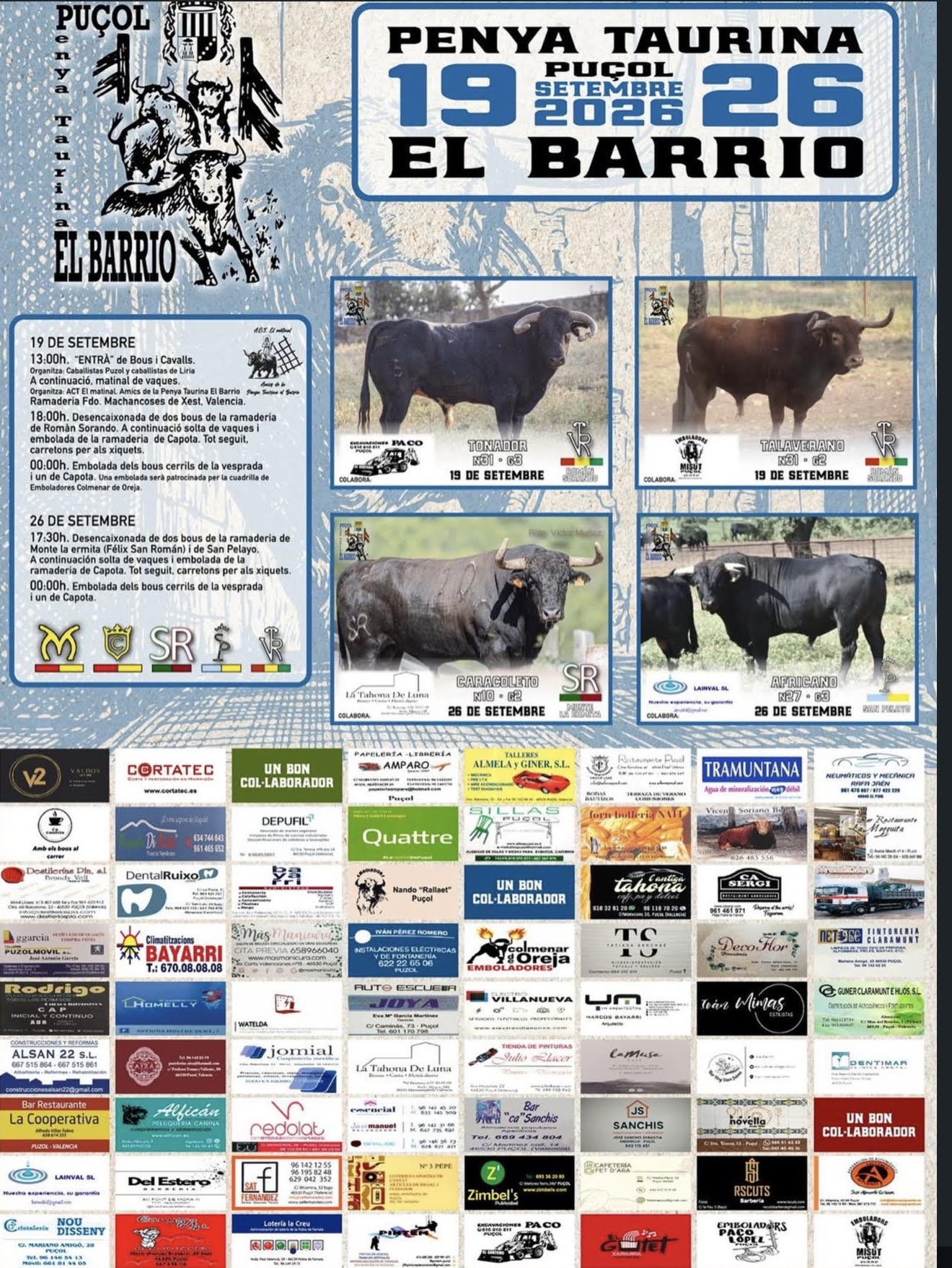 TOROS PUÇOL 26 SEPTIEMBRE 2026
