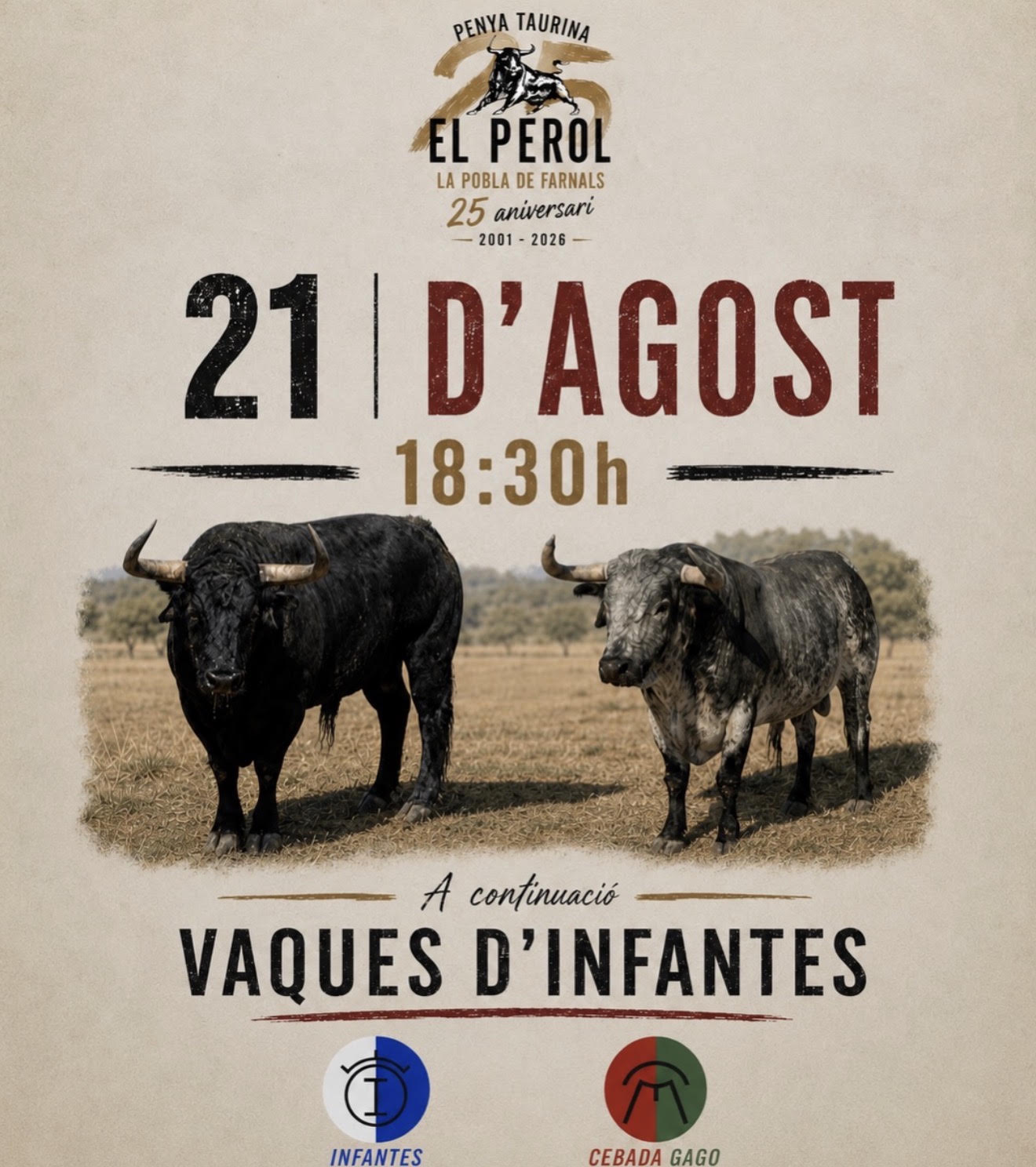 TOROS PUEBLA DE FARNALS 21 DE AGOSTO 2026