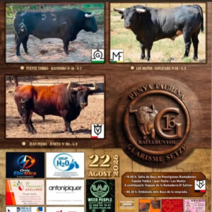 TOROS RAFELBUNYOL 22 DE AGOSTO 2026.