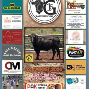 TOROS RAFRELBUNYOL MATINAL 22 DE AGOSTO 2026