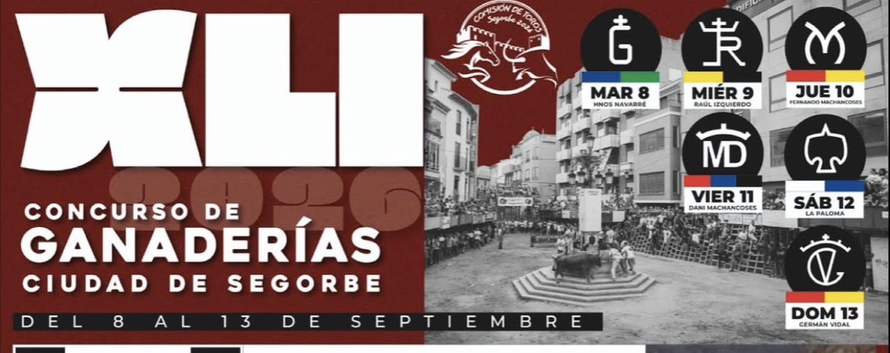 TOROS SEGORBE DEL 8 AL 13 SEPTIEMBRE 2026.