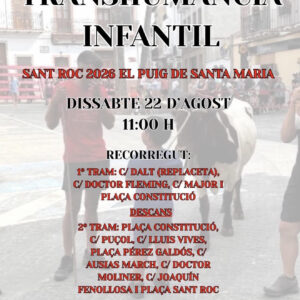 TOROS TRANSHUMANCIA INAFANTIL 22 AGOSTO 2026