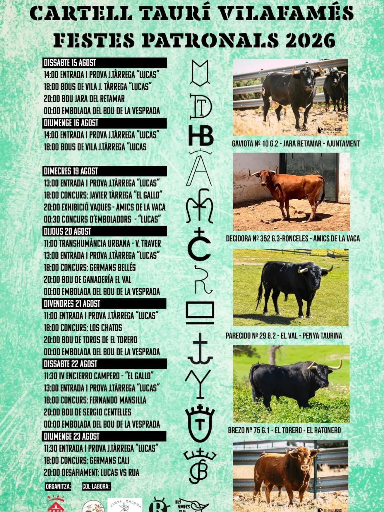 TOROS VILAFAMÉS 15 Y 16 AGOSTO 2026