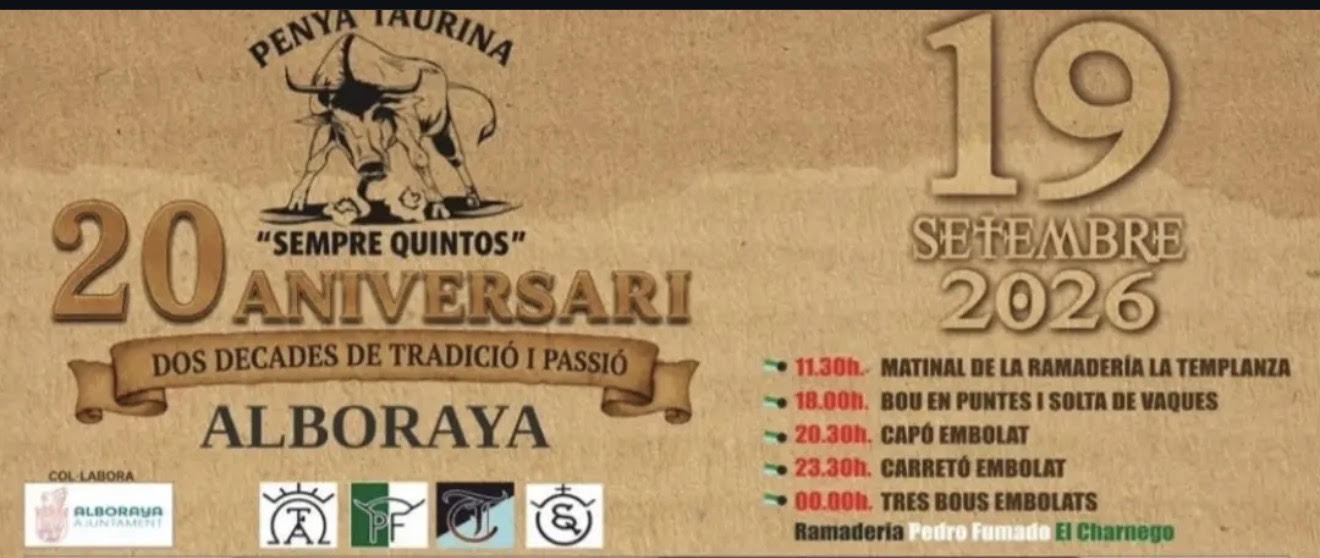 TOROS ALBORAYA 19 SEPTIEMBRE 2026