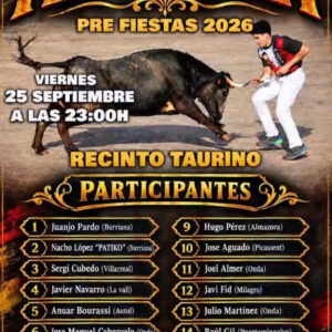 TOROS ALMASSORA 25 SEPTIEMBRE 2026.