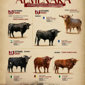 TOROS ALMENARA 26 SEPTIEMBRE 2026