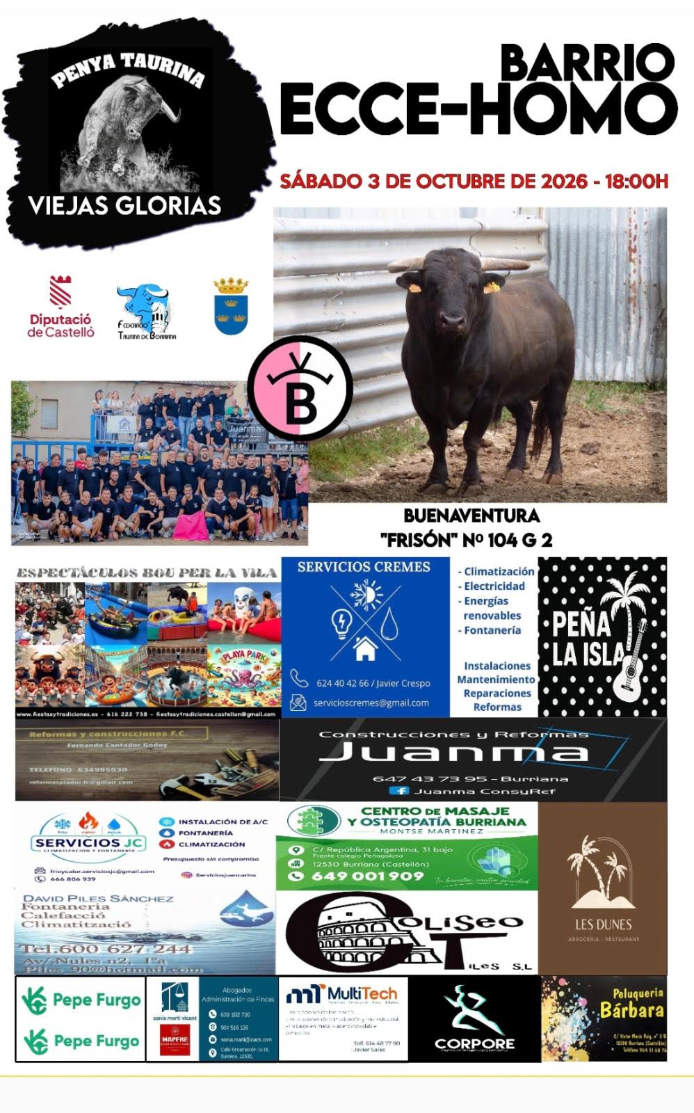 TOROS BURRIANA 3 OCTUBRE 2026