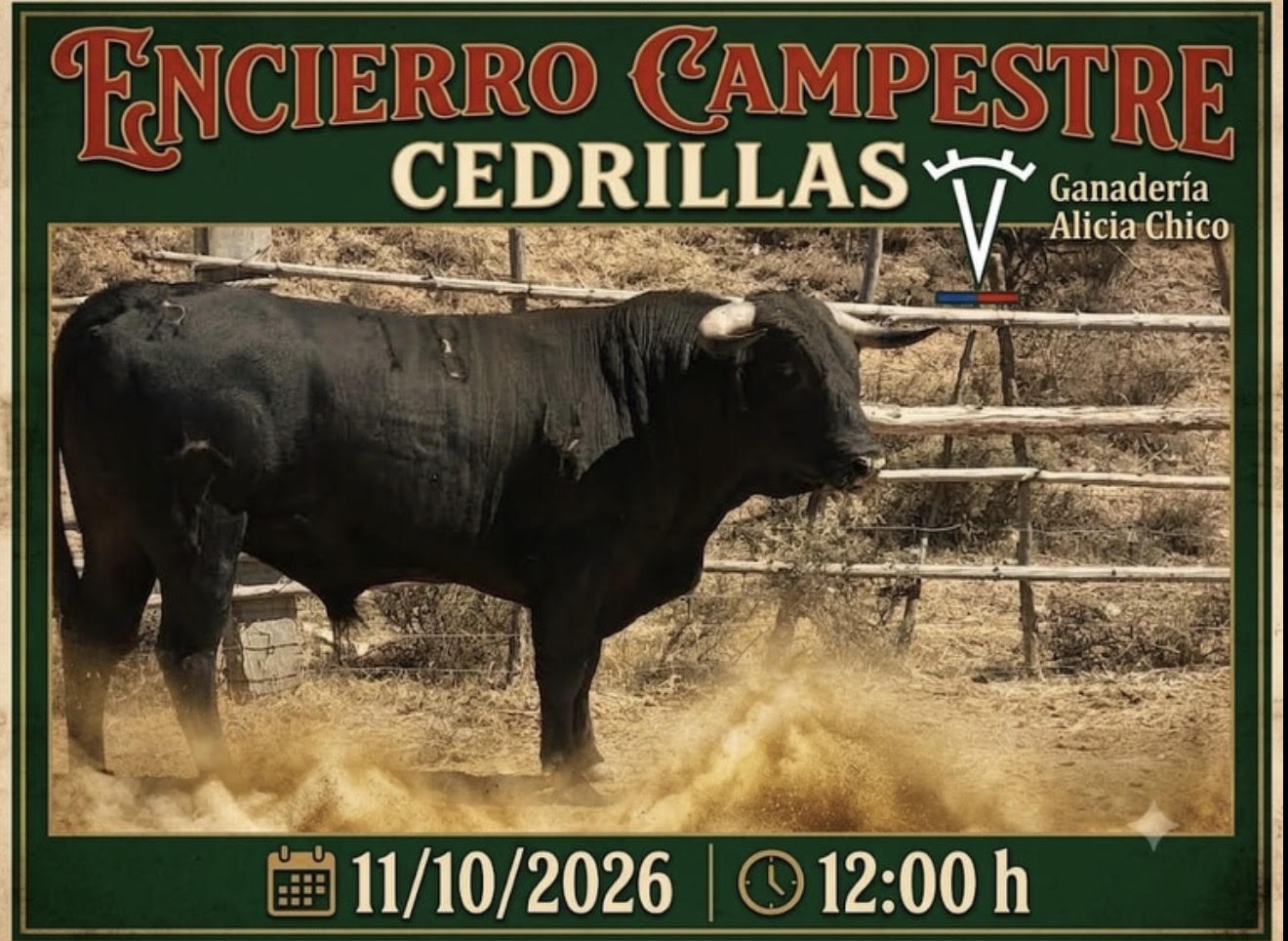 TOROS CEDRILLAS ENCIERRO 11 OCTUBRE 2026