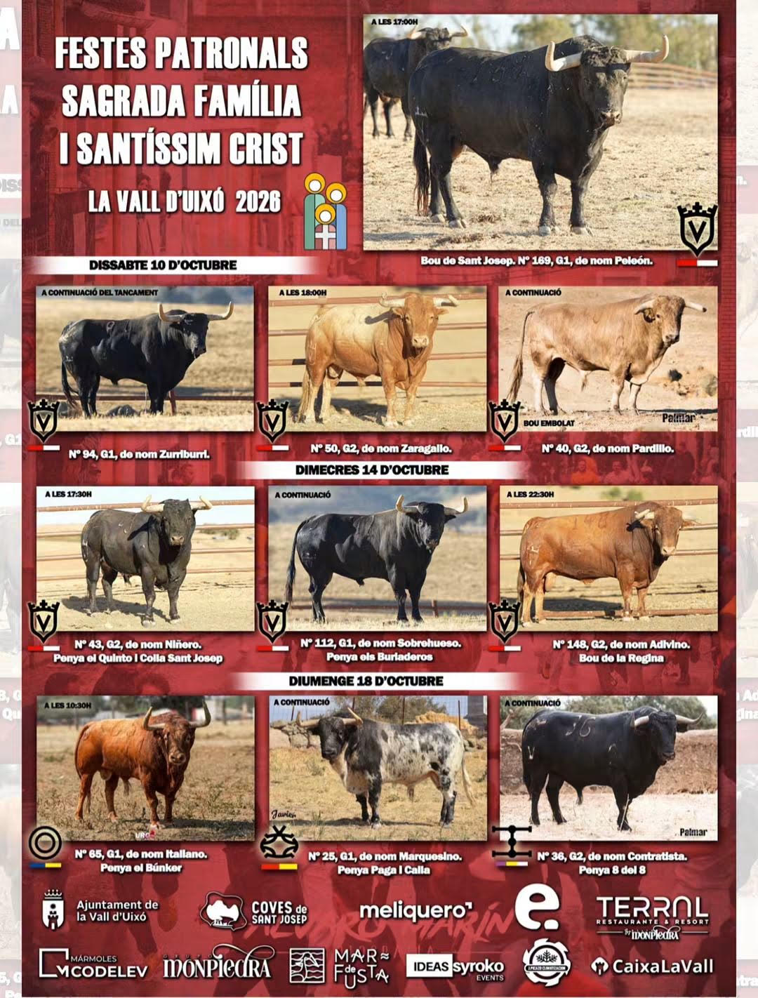 TOROS LA VALL DE UIXO 14 DE OCTUBRE 2026