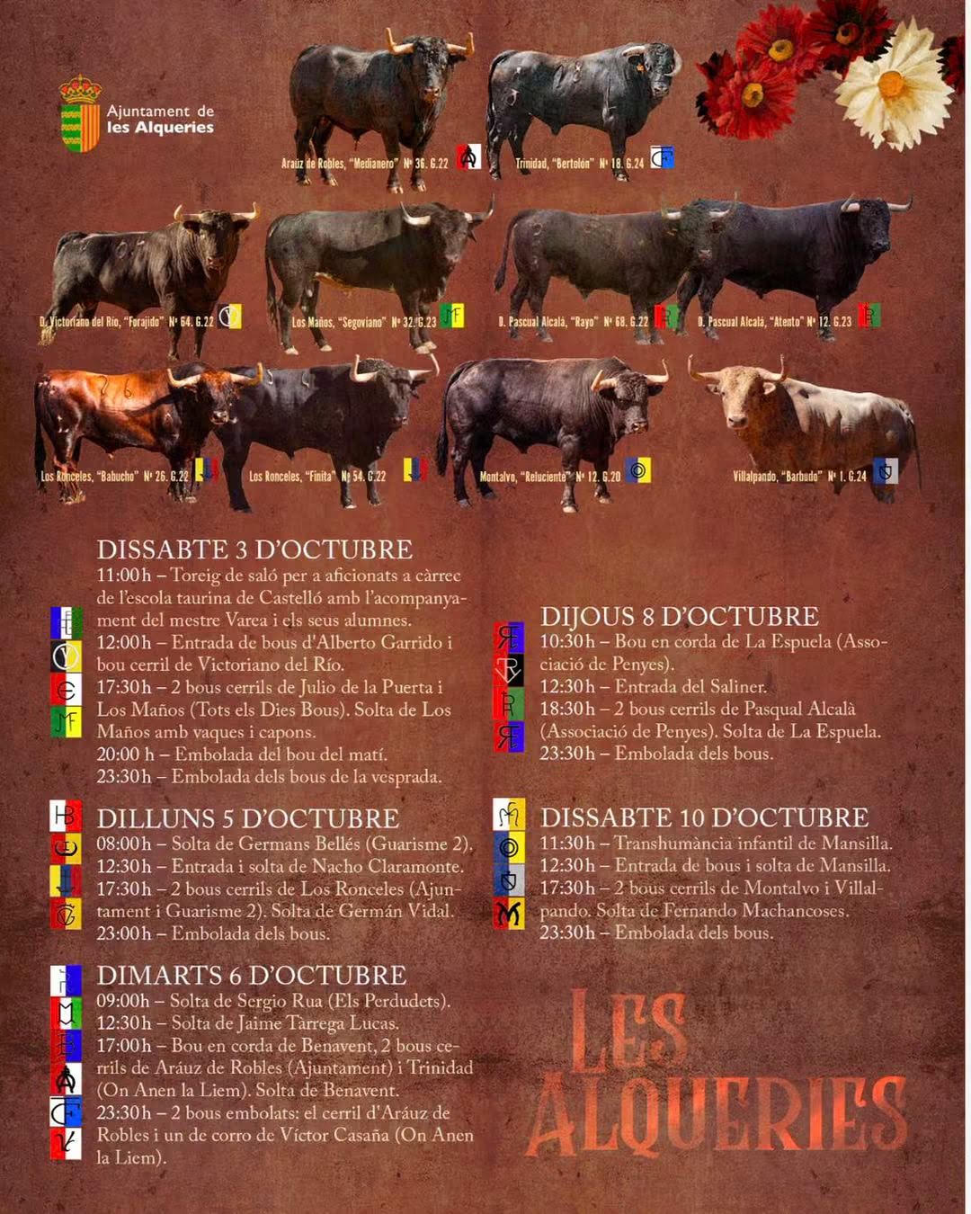 TOROS LES ALQUERIES 3 OCTUBRE 2026