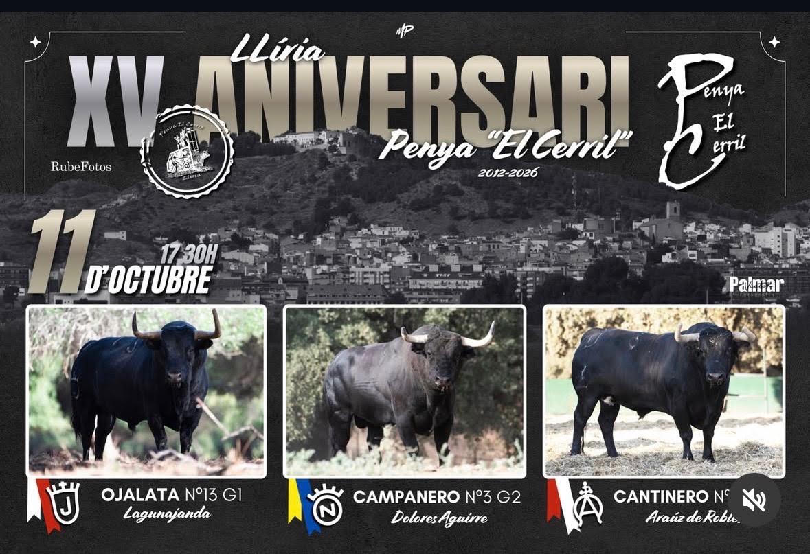 TOROS LLIRIA 11 DE OCTUBRE 2026.