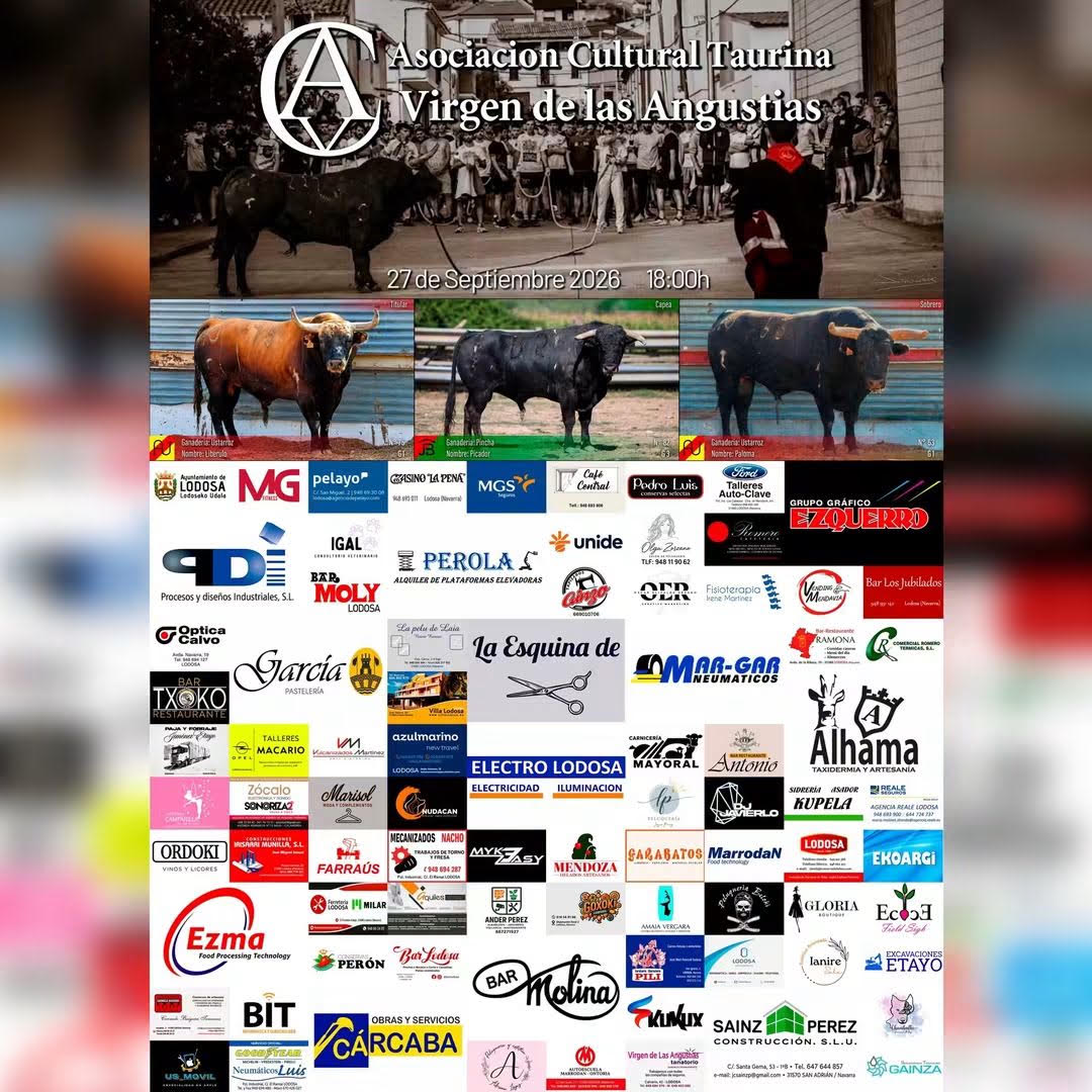 TOROS LODOSA 27 SEPTIEMBRE 2026