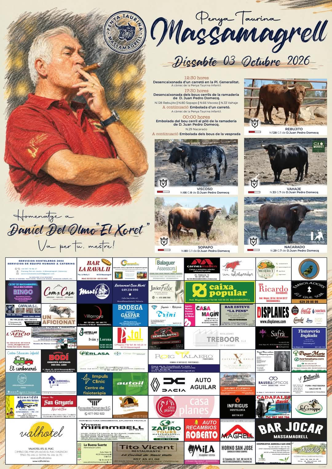 TOROS MASSAMAGRELL 3 DE OCTUBRE 2026