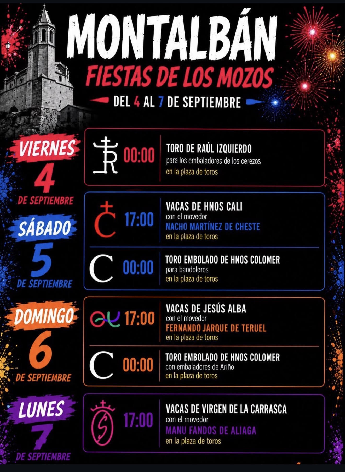 TOROS MONTALBÁN DEL 4 AL 7 DE SEPTIEMBRE 2026