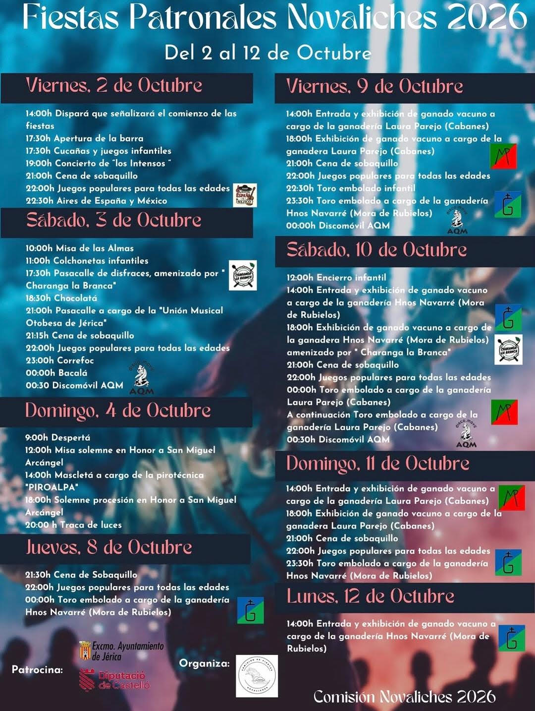 TOROS NOVALICHES DEL 2 AL 12 DE OCTUBRE 2026
