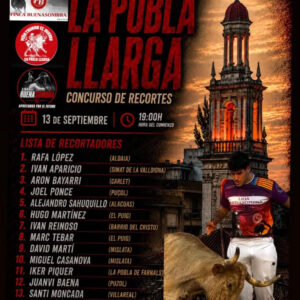 TOROS POBLA LLARGA 13 SEPTIEMBRE 2026