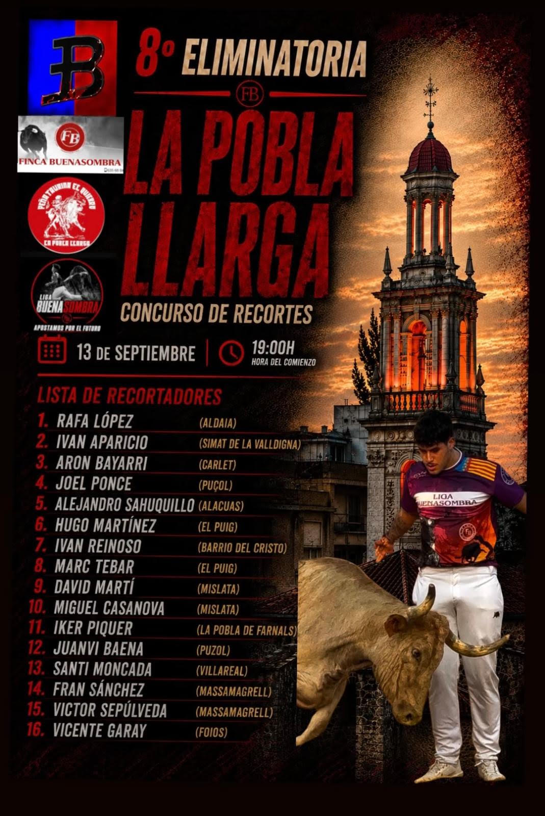 TOROS POBLA LLARGA 13 SEPTIEMBRE 2026