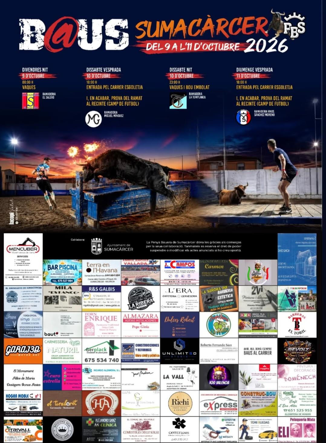 TOROS SUMACARCER DEL 9 AL 11 DE OCTUBRE 2026