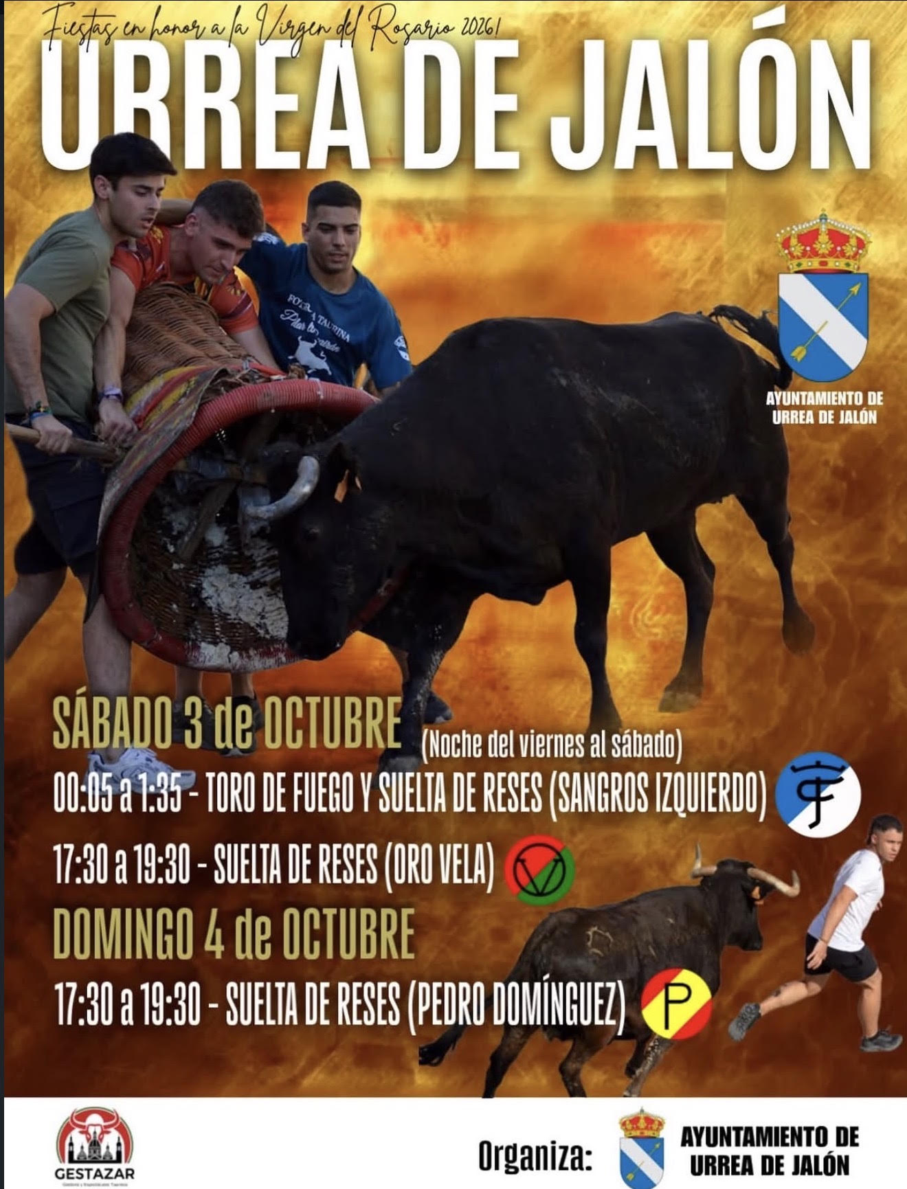 TOROS URREA DE JALÓN 3 Y 4 DE OCTUBRE 2026