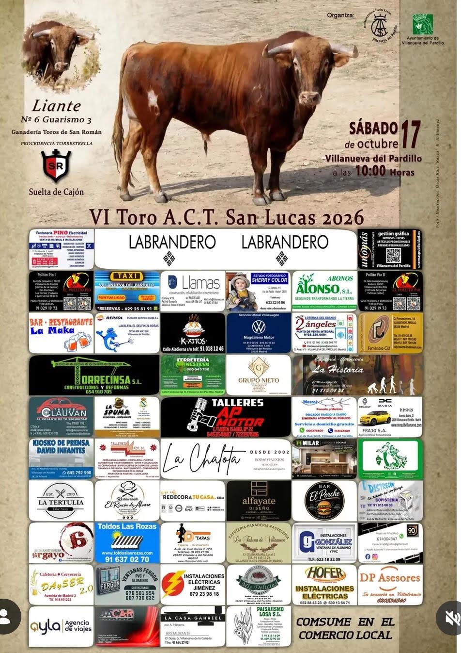 TOROS VILLANUEVA DEL PARDILLO 17 OCTUBRE 2026