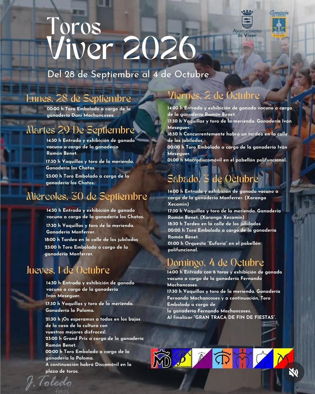 TOROS VIVER DEL 28 SEPTIEMBRE AL 4 DE OCTUBRE 2026
