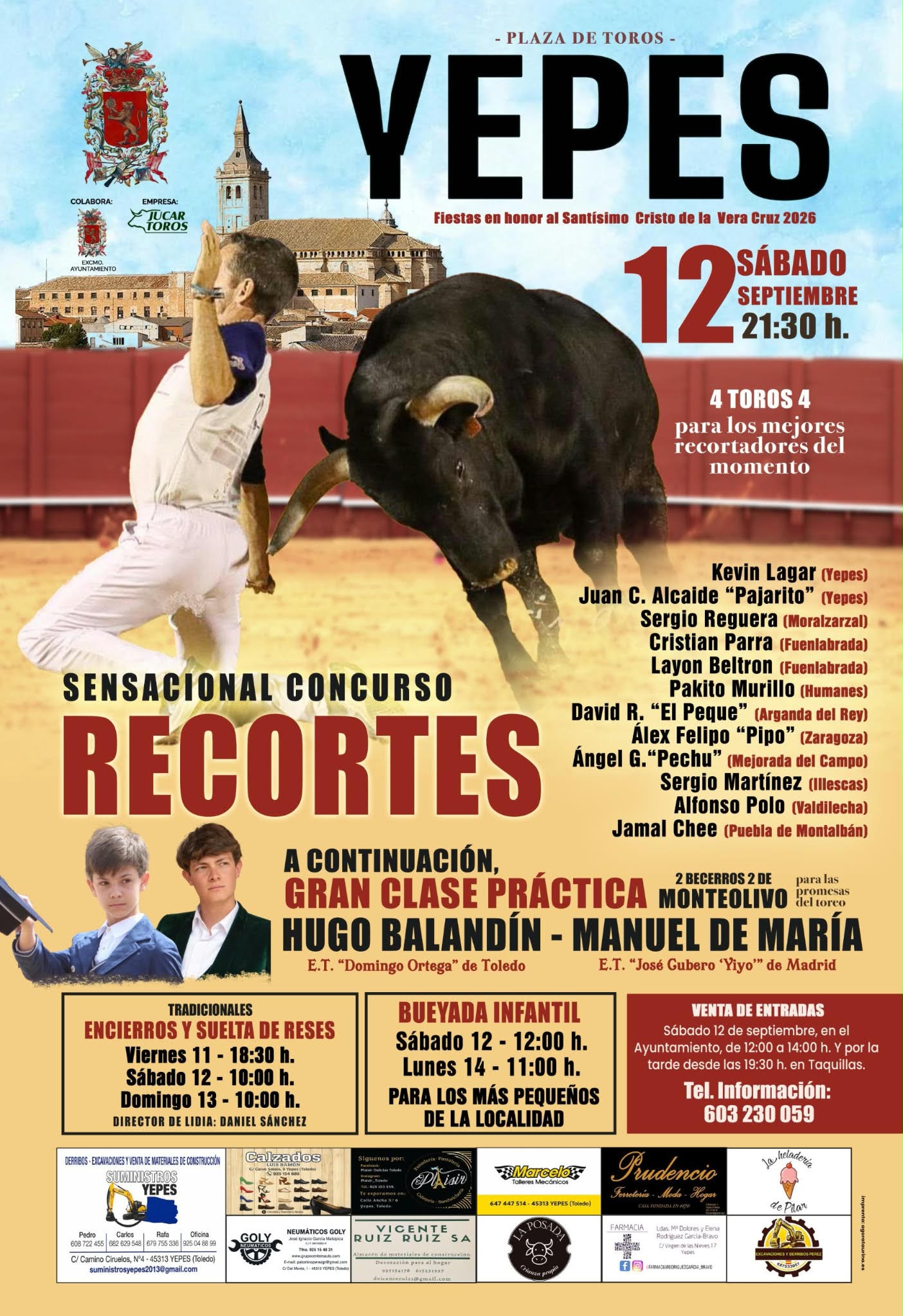 TOROS YEPES 12 SEPTIEMBRE 2026