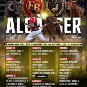 TOROS ALCASSER DEL 6 AL 8 DE NOVIEMBRE 2026