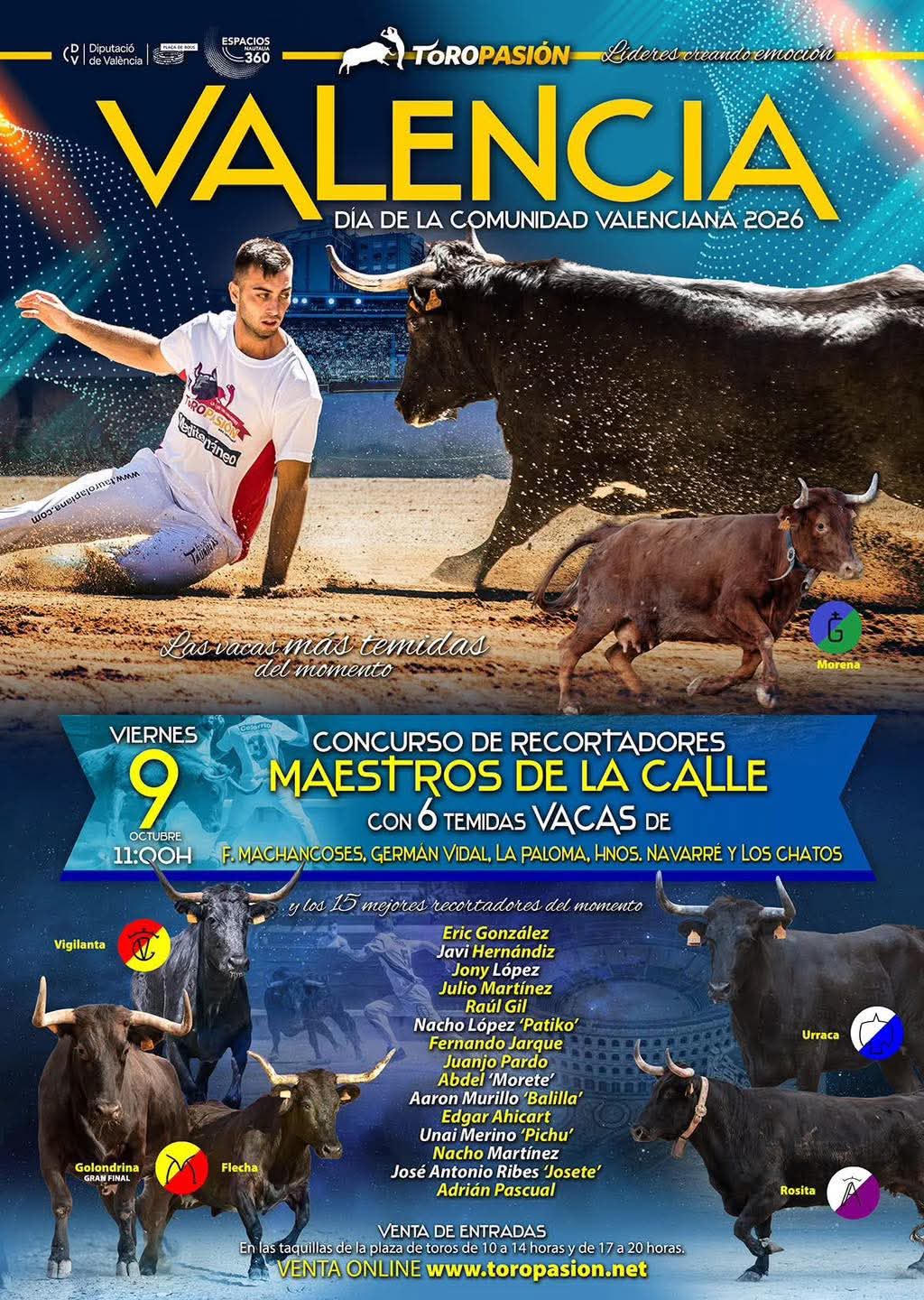 TOROS MAESTROS DE LA CALLE 9 OCTUBRE 2026