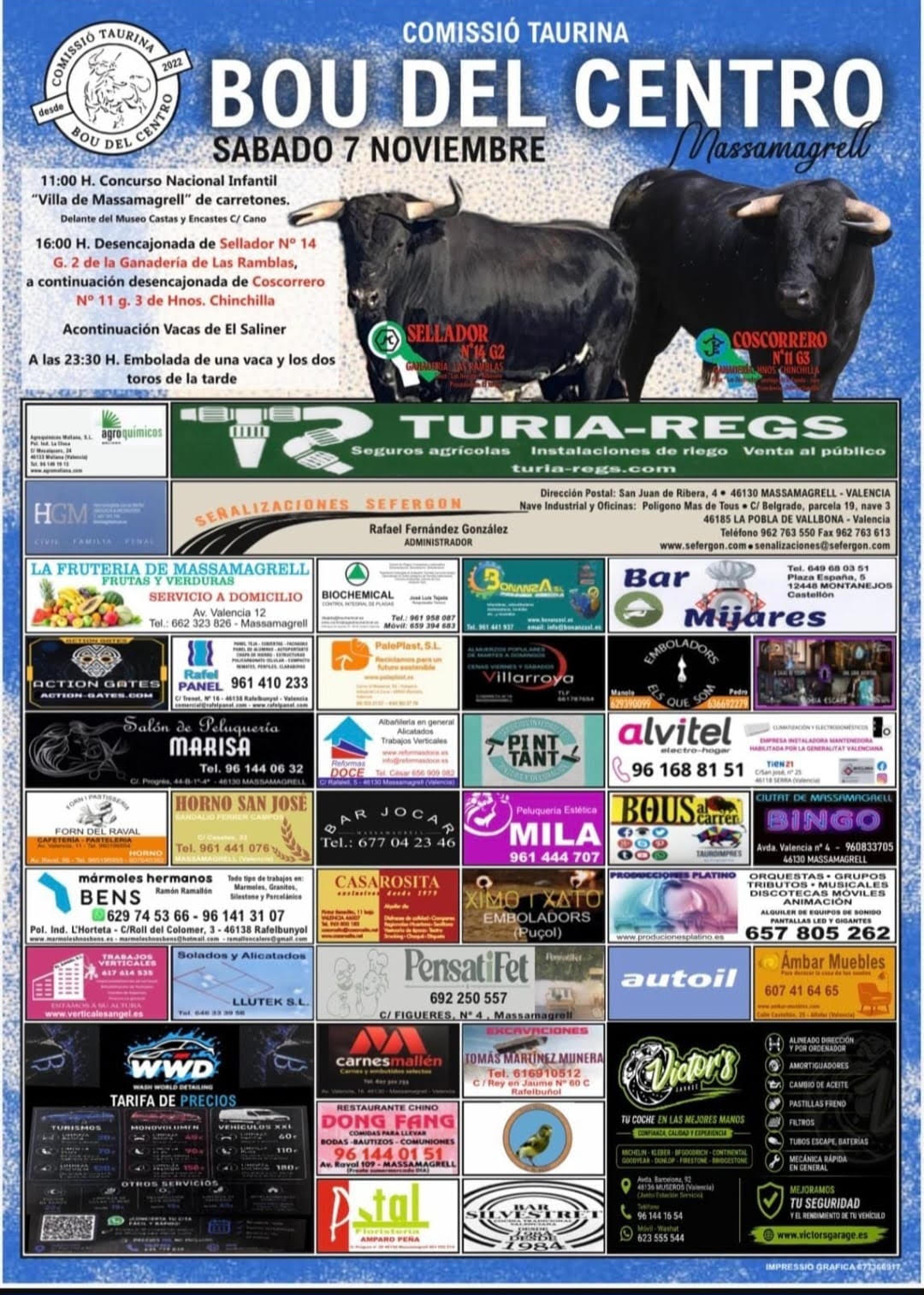 TOROS MASSAMAGRELL 7 NOVIEMBRE 2026
