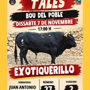 TOROS TALES 7 NOVIEMBRE 2026