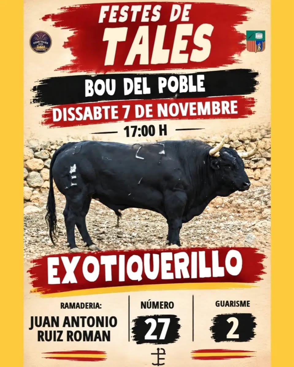 TOROS TALES 7 NOVIEMBRE 2026